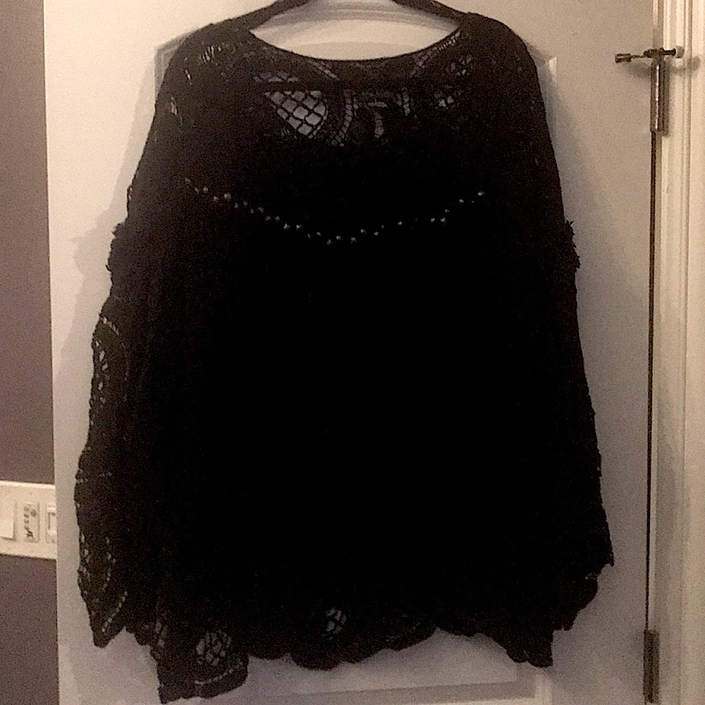 Edgy Crocheted Lace Sweater